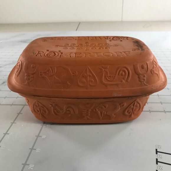 Romertopf Clay Roaster Pan Dish Covered Clay Bay Germany Made Bread - Picture 4 of 9